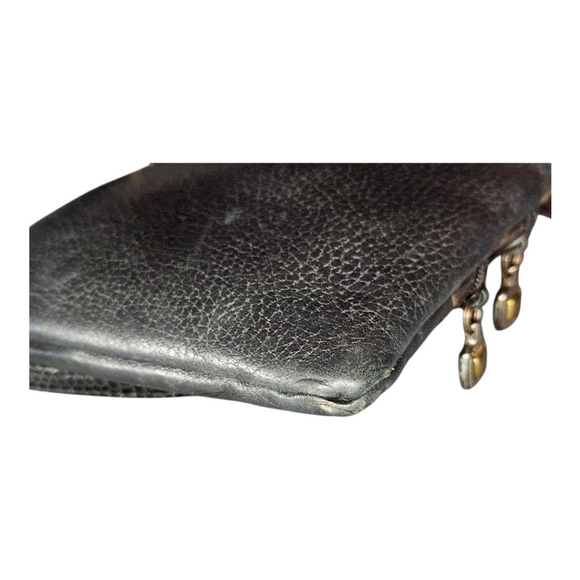 Brighton One Size Black Brown Croc Embossed Leather Crossbody Bag - Picture 10 of 13